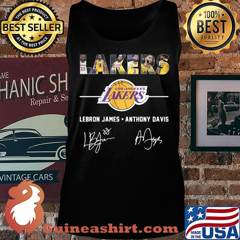 Los angeles lakers lebron james anthony davis signatures s Tank top
