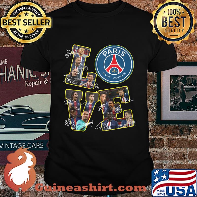 Love paris saint germain soccers signatures shirt