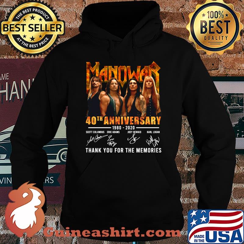 Manowar 40th anniversary 1980 2020 thank you for the memories signatures s Hoodie