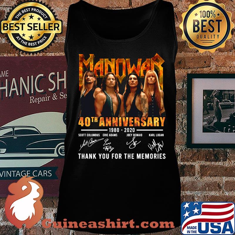 Manowar 40th anniversary 1980 2020 thank you for the memories signatures s Tank top