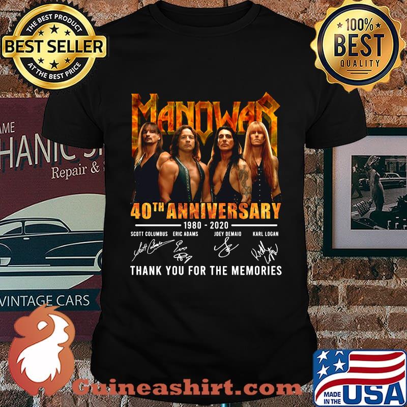 Manowar 40th anniversary 1980 2020 thank you for the memories signatures shirt
