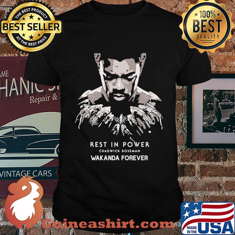 Marvel heroes black panther chadwick rest in power wakanda forever shirt