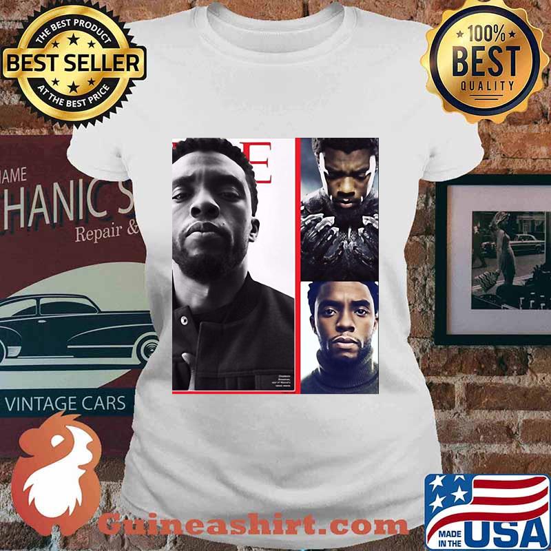 Marvel heroes black panther chadwick rip magazine cover s Ladies tee