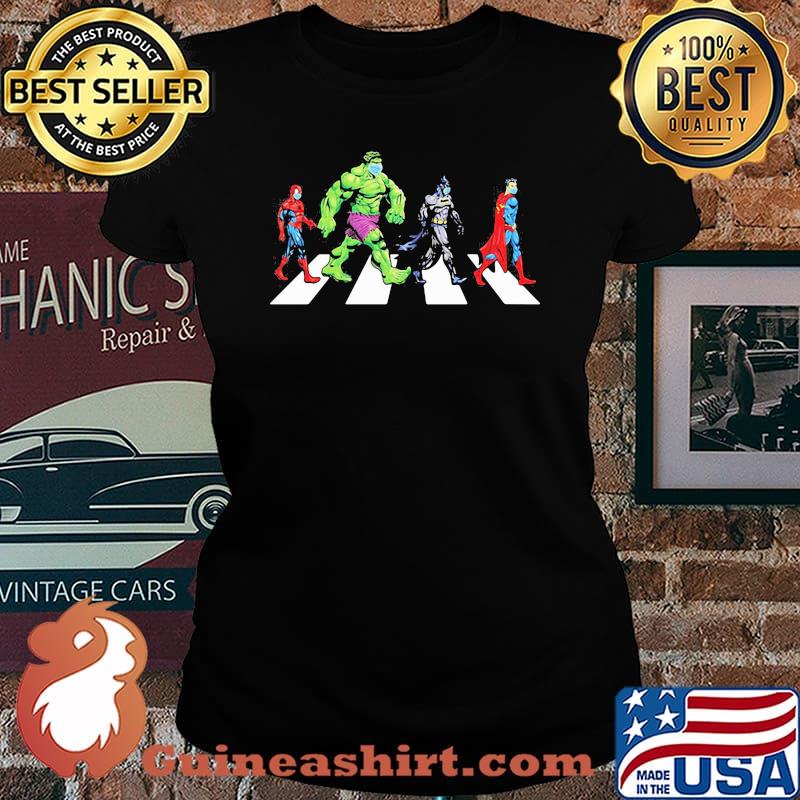 Marvel heroes wear mask abbey road s Laides tee