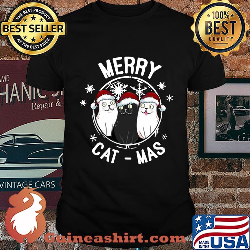 Merry christmas cats merry cat-mas snow shirt