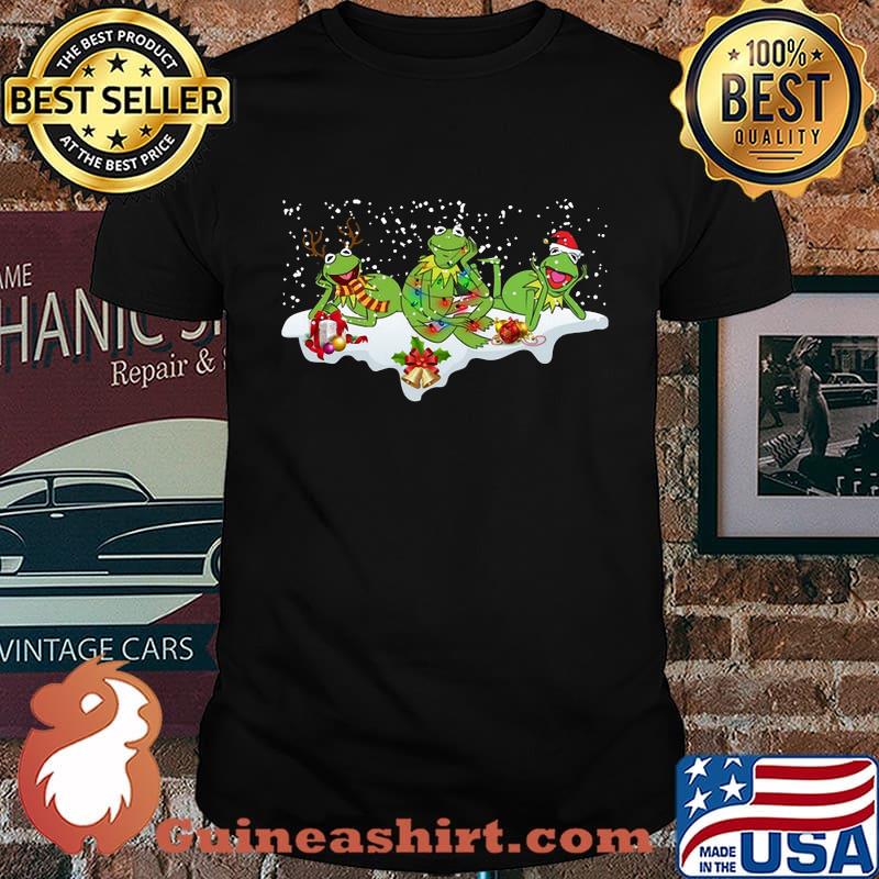 Merry christmas frogs snow shirt