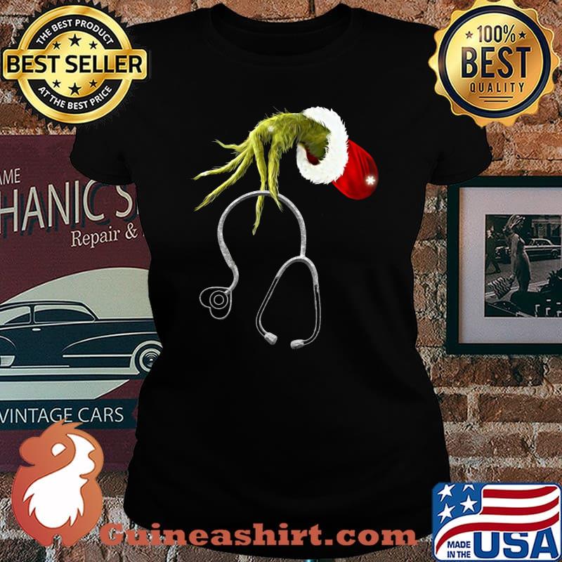 Merry christmas grinch nurse stethoscope s Laides tee