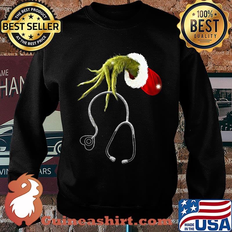 Merry christmas grinch nurse stethoscope s Sweater