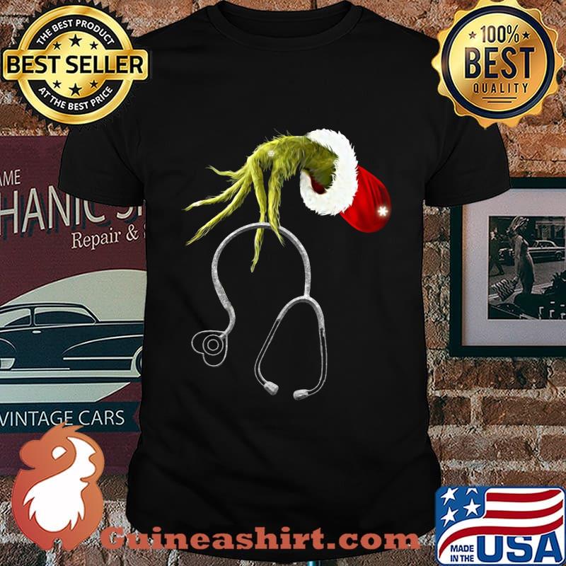Merry christmas grinch nurse stethoscope shirt