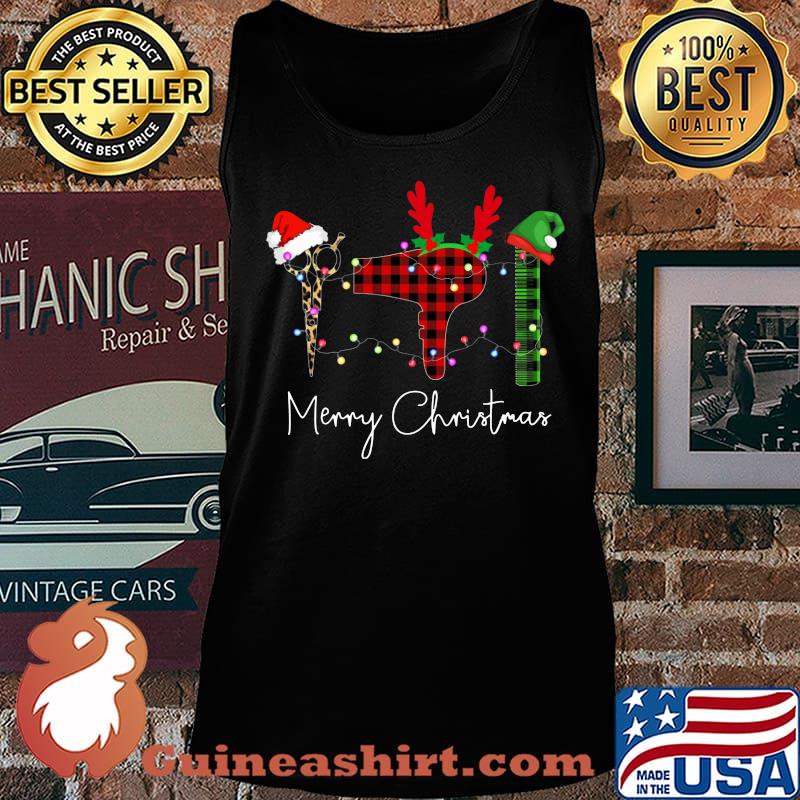 Merry christmas hairstyles lights s Tank top
