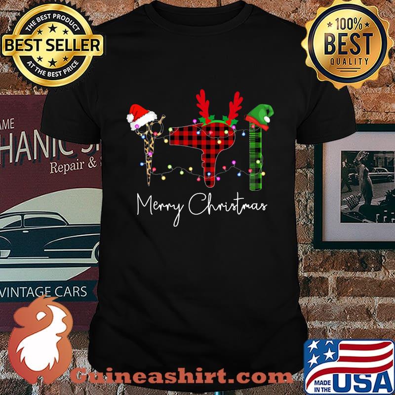 Merry christmas hairstyles lights shirt