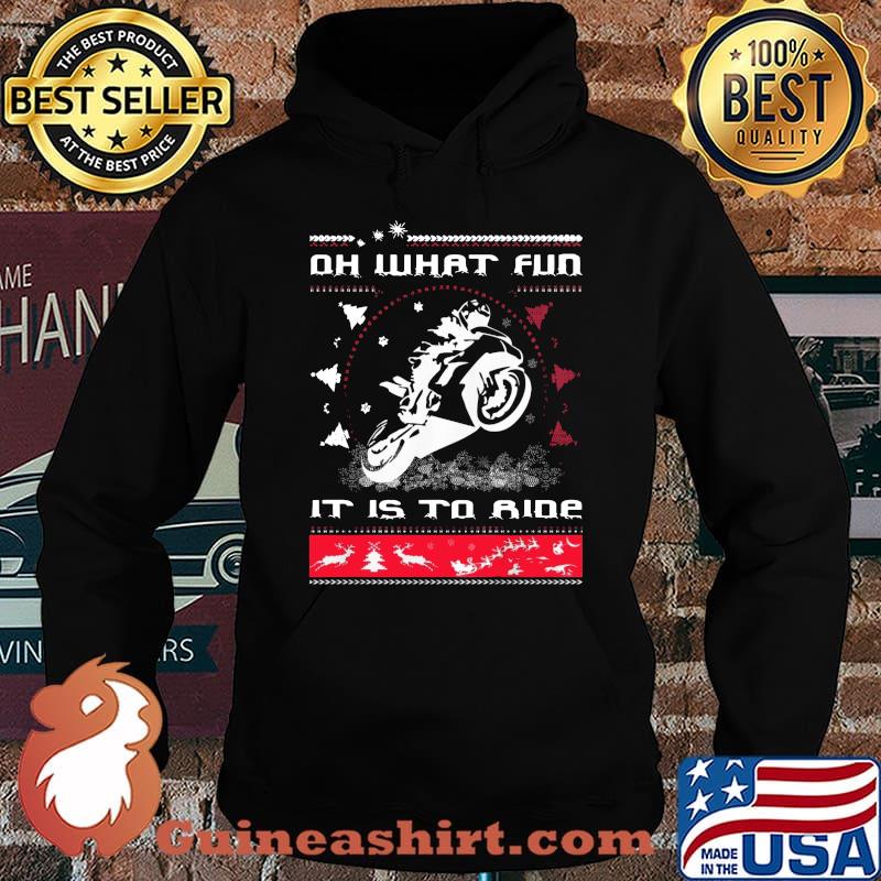 Merry christmas motorcycle oh what fun it is to ride ugly s Hoodie
