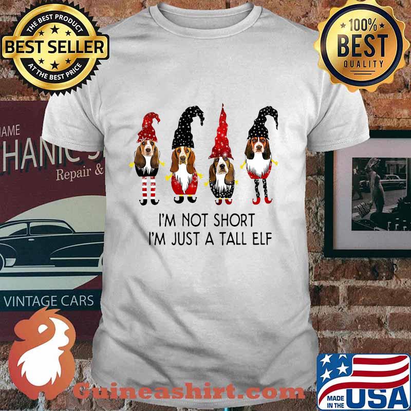 Merry christmas santa beagle i'm not short i'm just a tall elf shirt