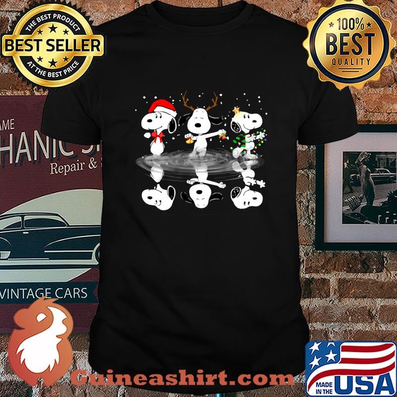 Merry christmas snoopy water reflection shirt