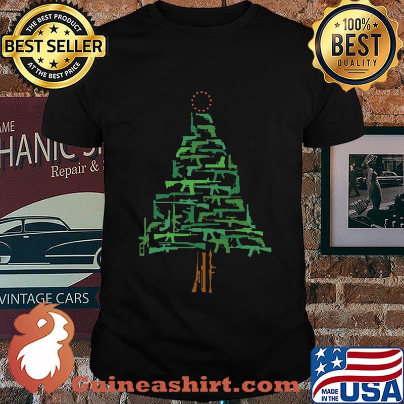 Merry christmas tree guns shirt