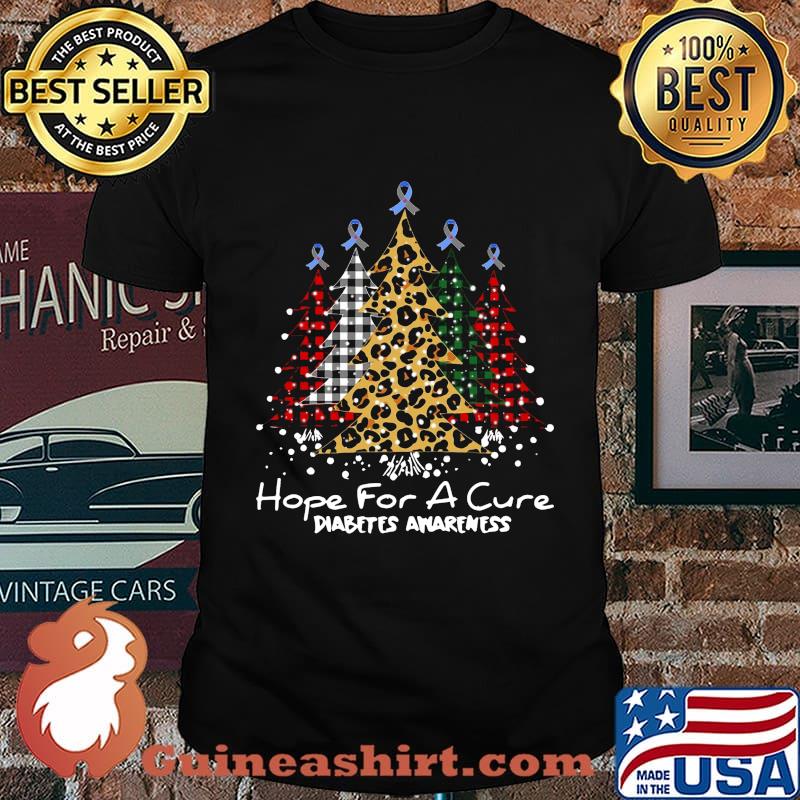 Merry christmas tree hope for a cure diabetes awareness shirt