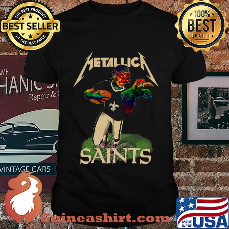 Metallica band new orleans saints football shirt