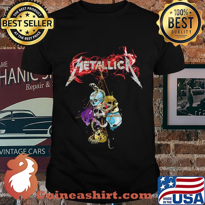 Metallica band skulls fire shirt
