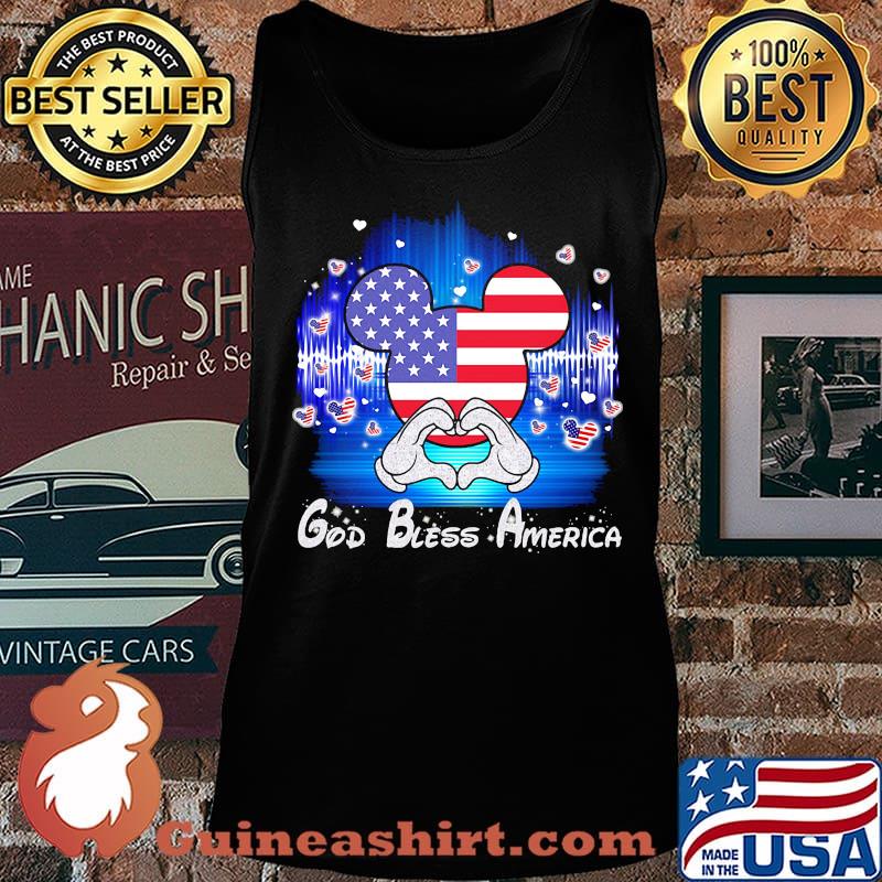 Mickey mouse god bless american 4th july independence day s Tank top
