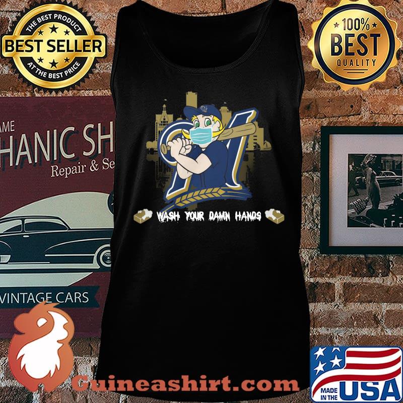 Milwaukee brewers players mask wash your damn hands s Tank top