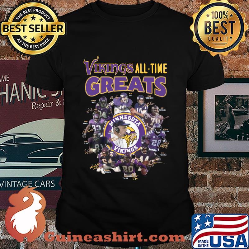 Minnesota vikings all time greats signatures shirt