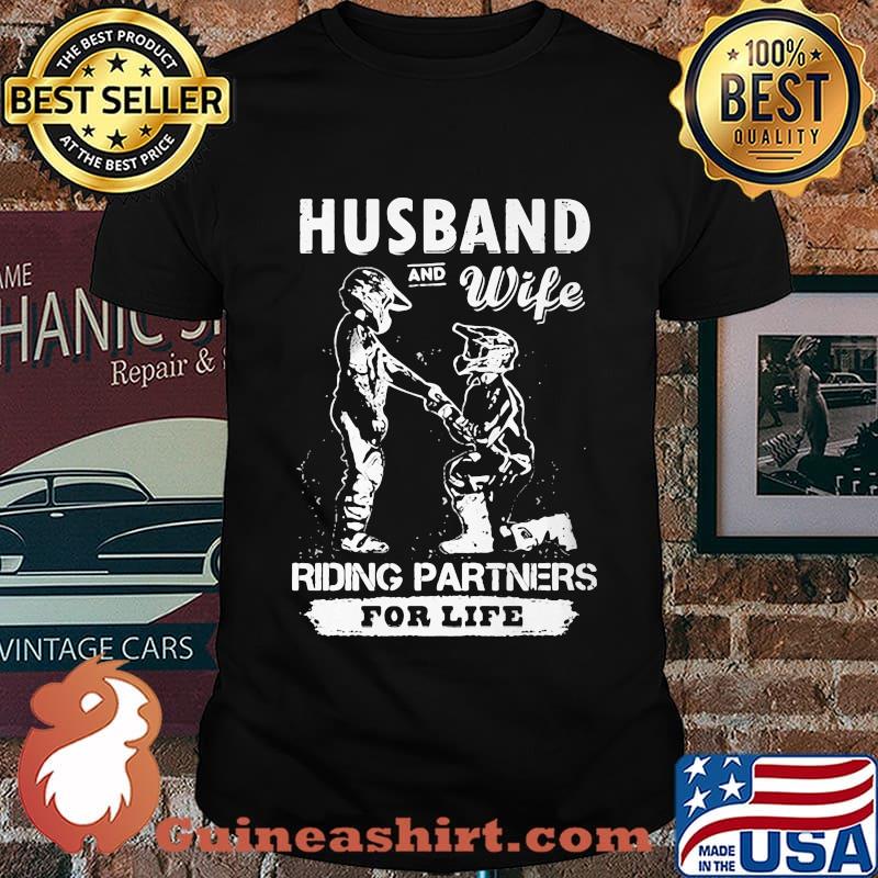 Motorcycle husband and wife riding partners for life shirt