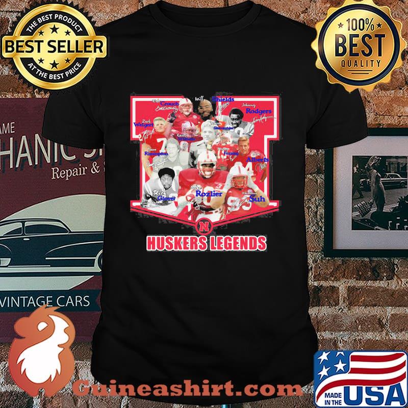 Nebraska cornhuskers football legends players signatures shirt