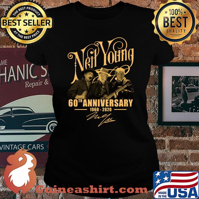 Neil young 60th anniversary 1960 2020 signatures s Laides tee