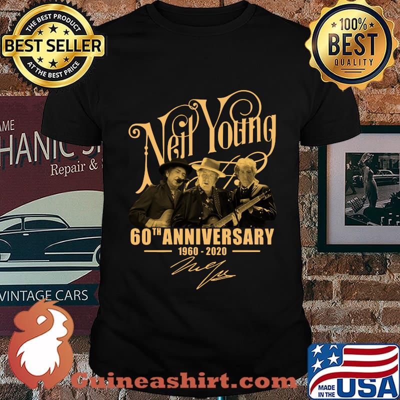 Neil young 60th anniversary 1960 2020 signatures shirt