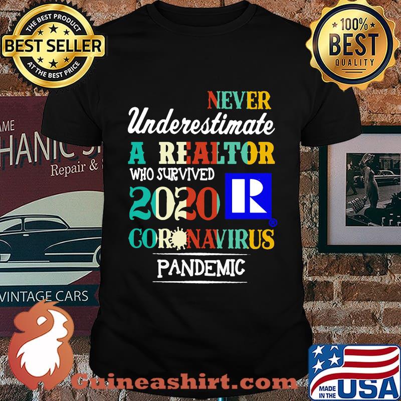 Never underestimate a realtor who survived 2020 coronavirus pandemic shirt