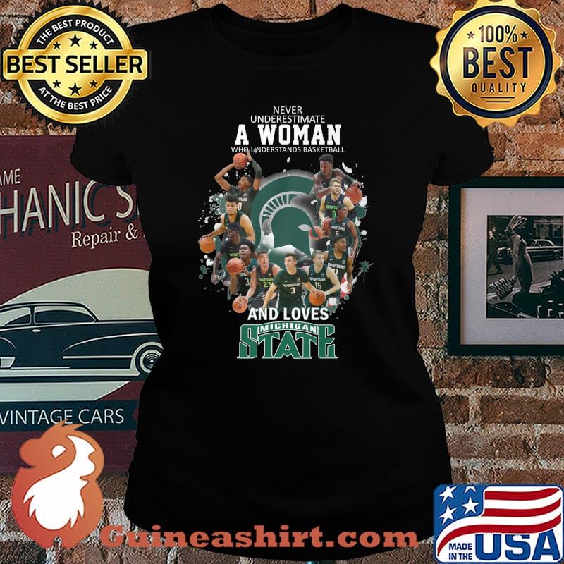 Never underestimate a woman who understands baseball and loves michigan state s Laides tee