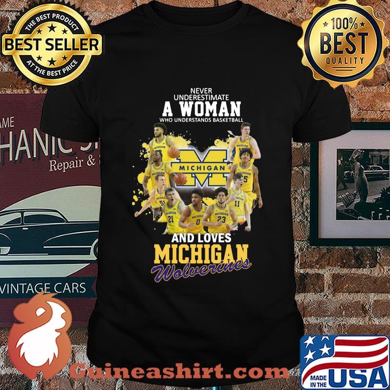 Never underestimate a woman who understands baseball and loves michigan wolverines shirt