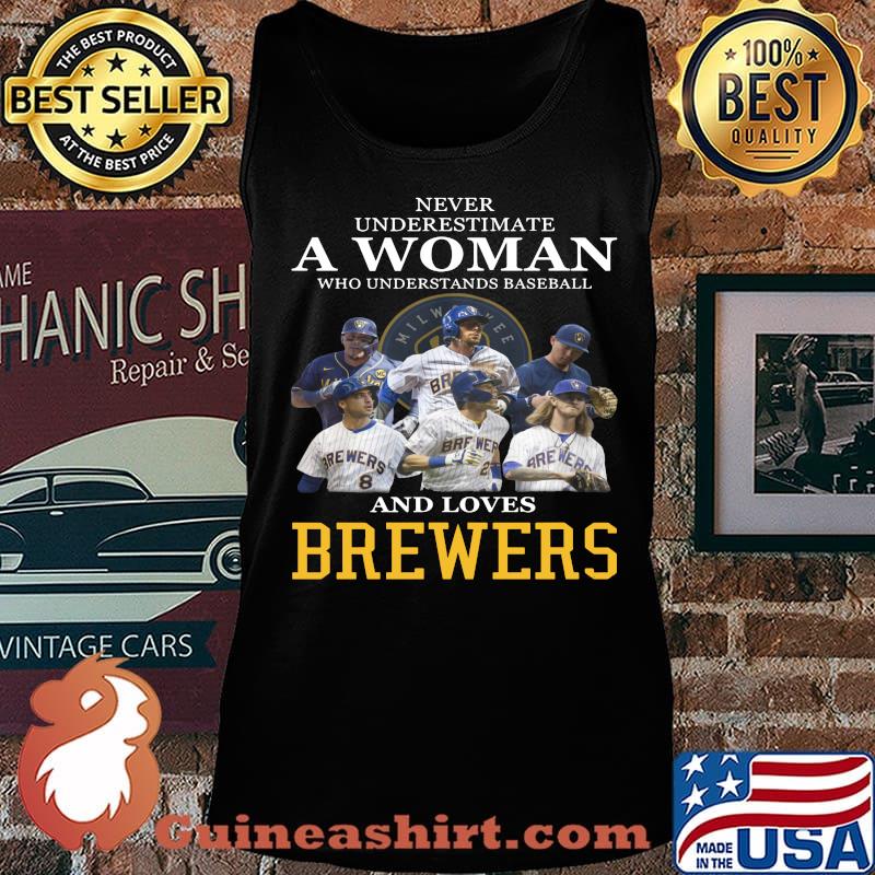 Never underestimate a woman who understands football and loves brewers s Tank top