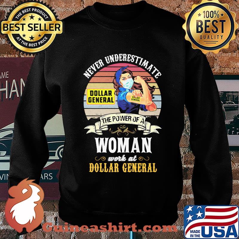 Never underestimate the power of a woman work at dollar general vintage retro mask s Sweater
