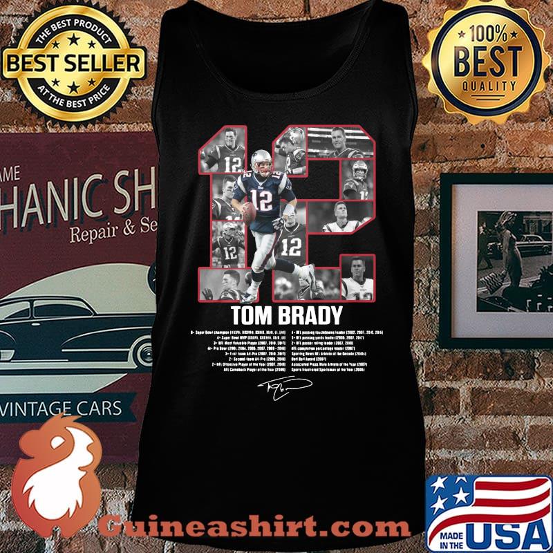 New england patriots 12 tom brady 2000 2020 thank you for the memories signatures s Tank top