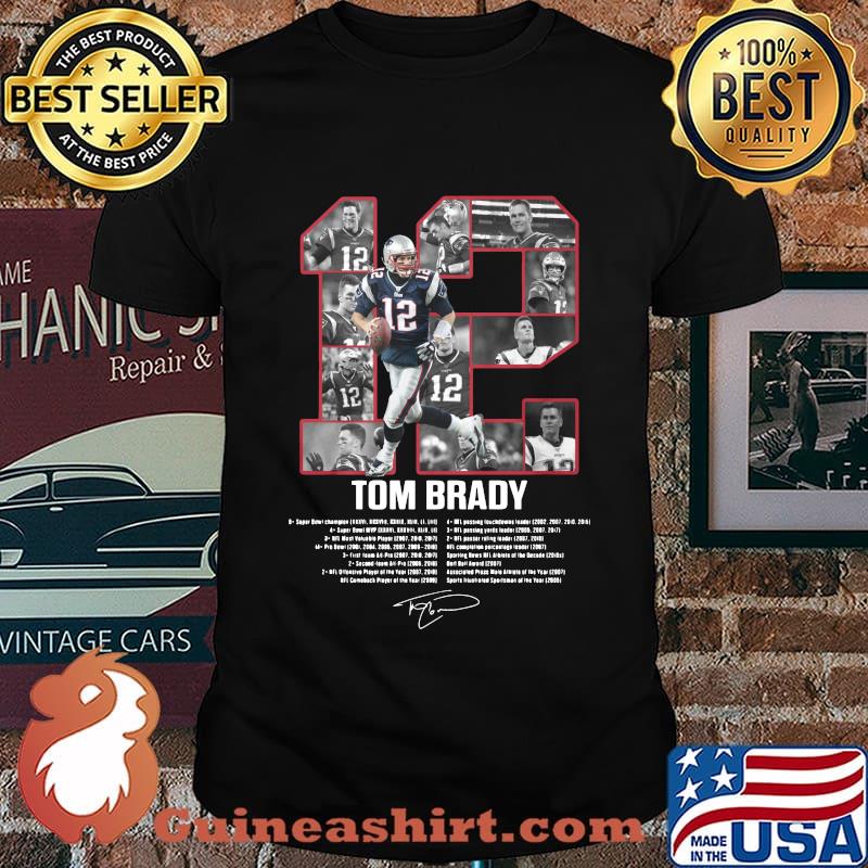 New england patriots 12 tom brady 2000 2020 thank you for the memories signatures shirt