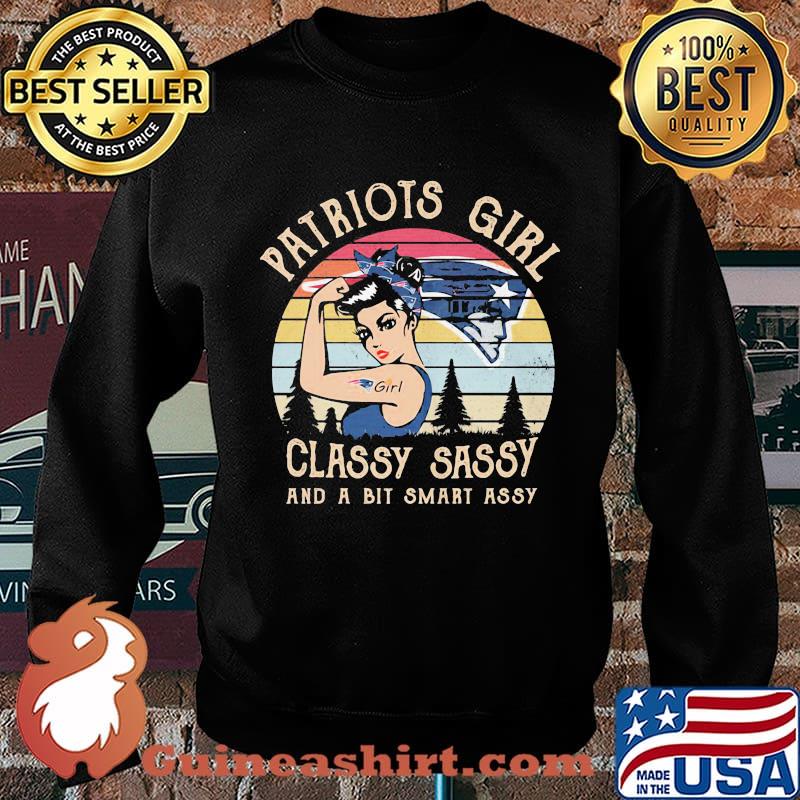 New england patriots girl classy sassy and a bit smart assy vintage retro s Sweater