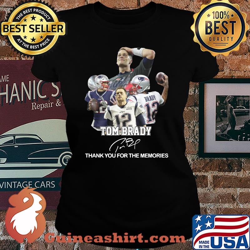 New england patriots tom brady thank you for the memories signature s Laides tee