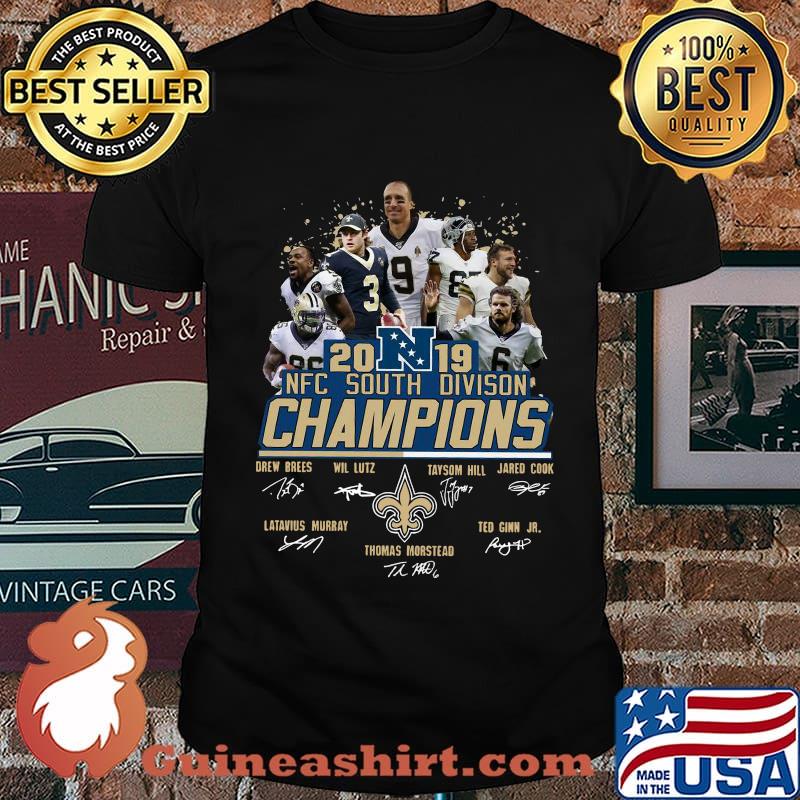 New orleans saints 2019 nfc south division champions signatures shirt