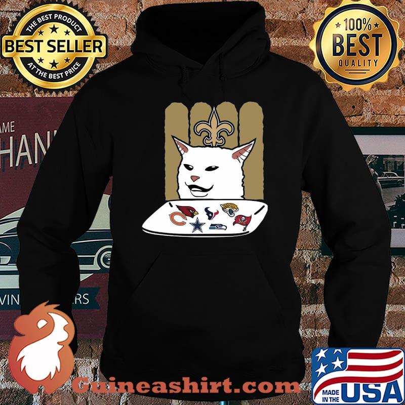 New orleans saints meme cat eat football logo s Hoodie