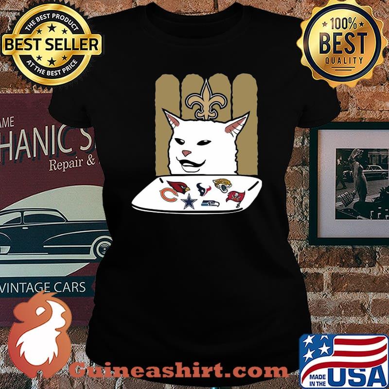 New orleans saints meme cat eat football logo s Laides tee