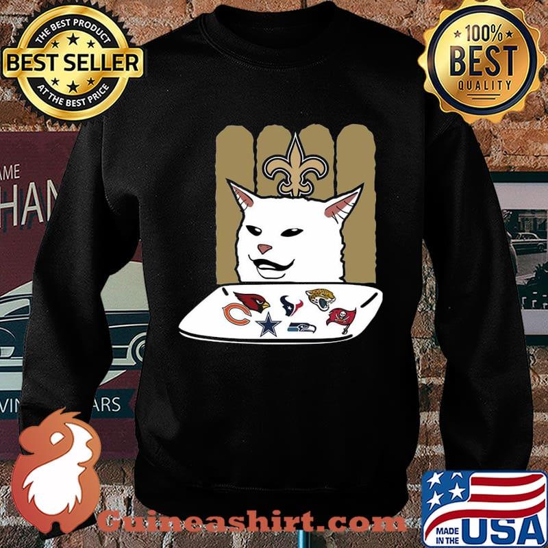 New orleans saints meme cat eat football logo s Sweater