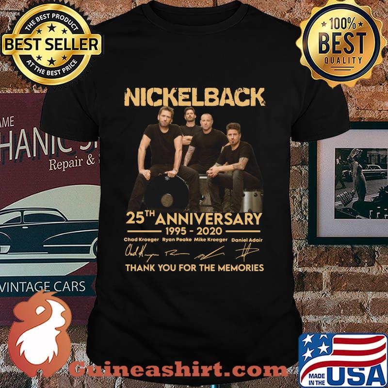 Nickelback 25th anniversary 1995 2020 thank you for the memories signatures shirt