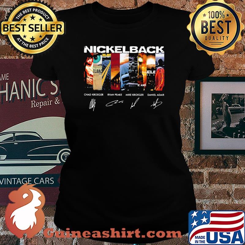 Nickelback band members signatures s Laides tee