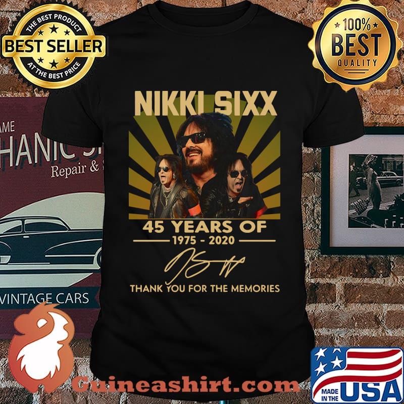 Nikki sixx 45 years of 1975 2020 thank you for the memories signatures shirt