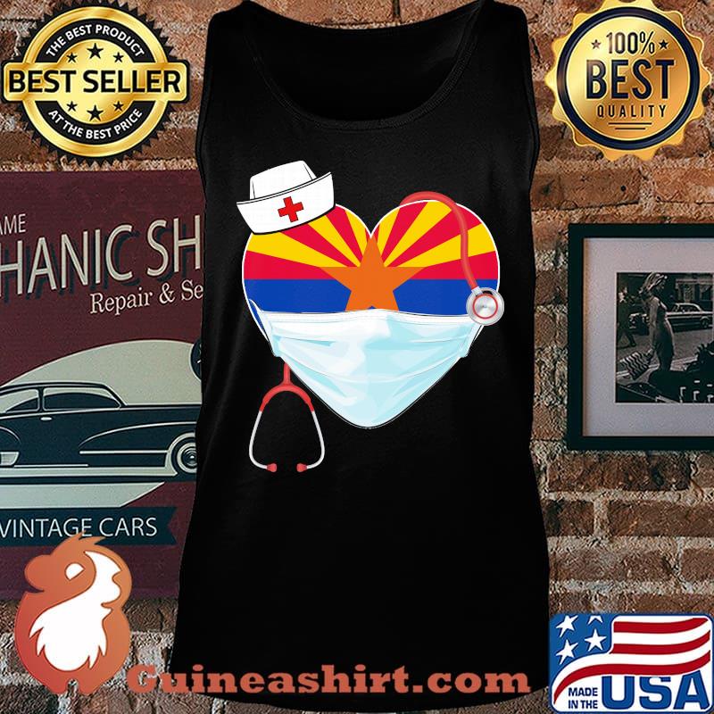 Nurse arizona stethoscope flag heart mask s Tank top