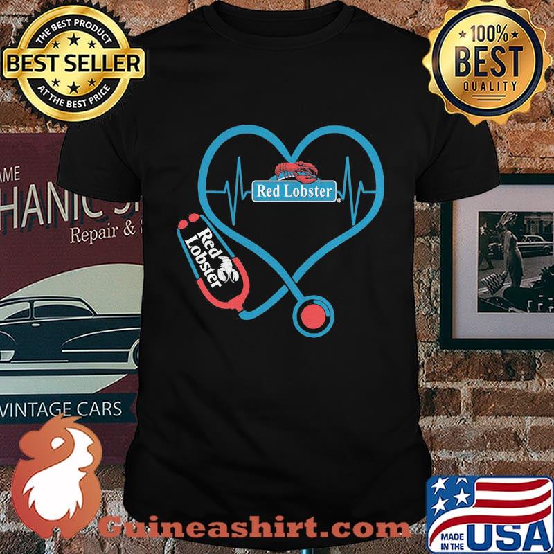 Nurse stethoscope red lobster heartbeat shirt