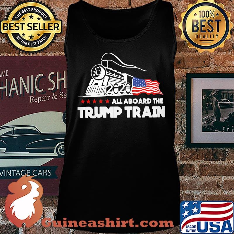 Official All aboard the Trump train 2020 American Flag s Tank top