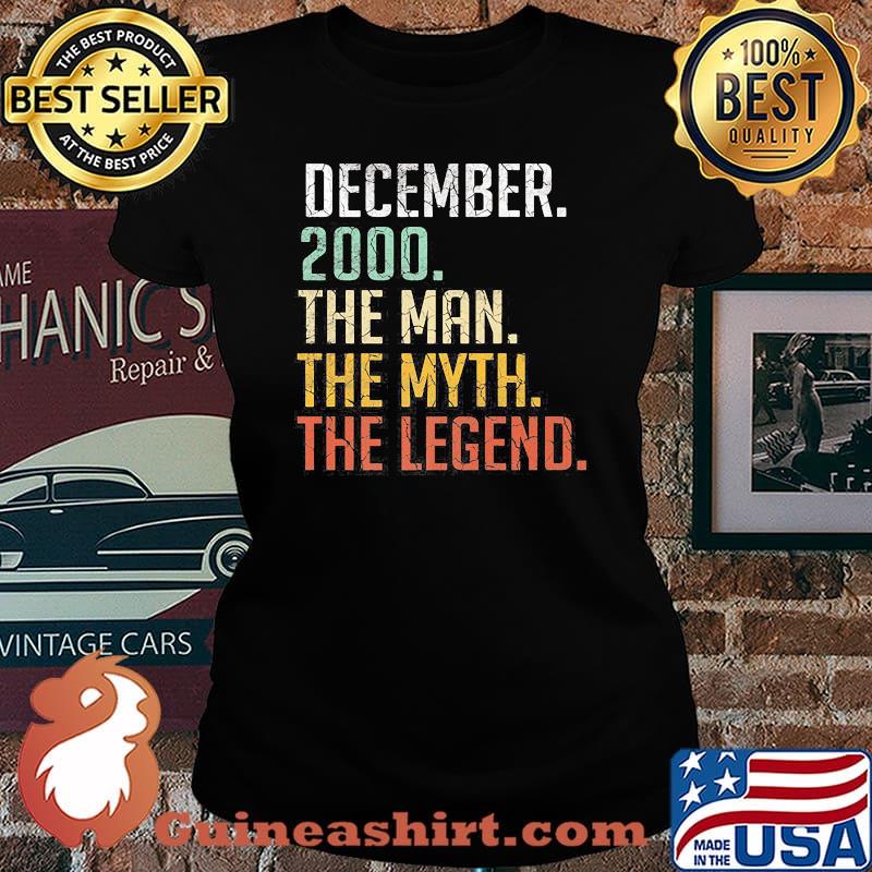 Official December 2000 The Man The Myth The Legend 20th Birthday 20 Years Old Shirt Laides tee