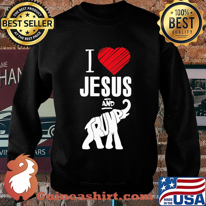 Official Elephant I Love Jesus And Trump Shirt Sweater